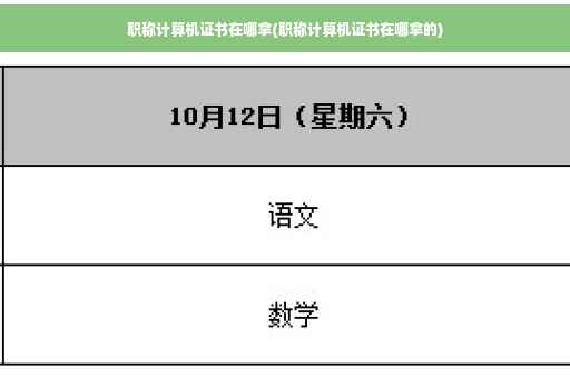 职称计算机证书在哪拿(职称计算机证书在哪拿的)