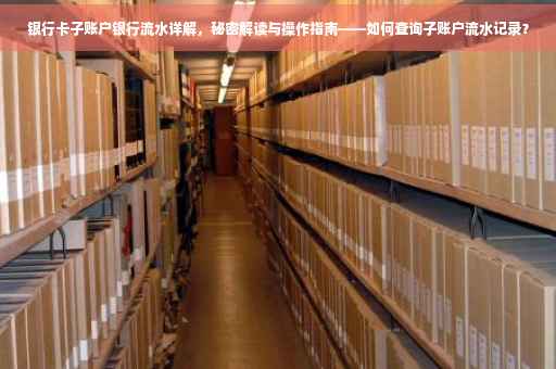 银行卡子账户银行流水详解，秘密解读与操作指南——如何查询子账户流水记录？