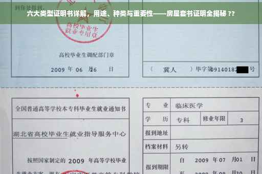 六大类型证明书详解，用途、种类与重要性——房屋套书证明全揭秘 ??