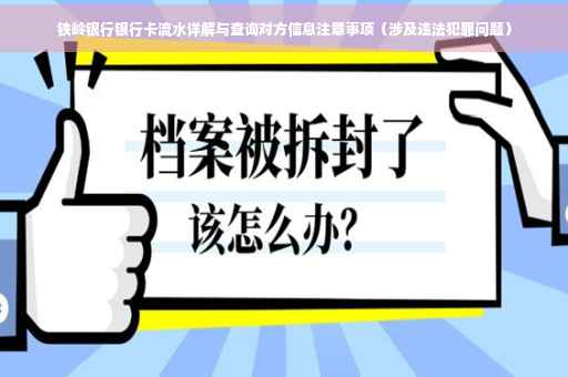 铁岭银行银行卡流水详解与查询对方信息注意事项（涉及违法犯罪问题）