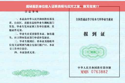 揭秘离职单位收入证明真相与应对之策，撰写指南??
