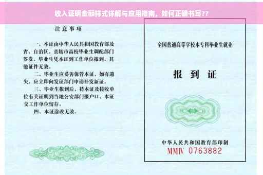 收入证明金额样式详解与应用指南，如何正确书写??