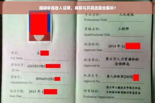 揭秘申报收入证明，真相与开具流程全解析?
