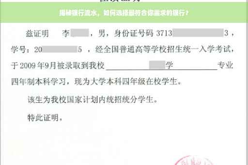 揭秘银行流水，如何选择最符合你需求的银行？
