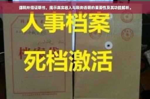 课税所得证明书，揭示真实收入与税务透明的重要性及其功能解析。