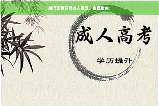 如何正确开具收入证明，全程指南！