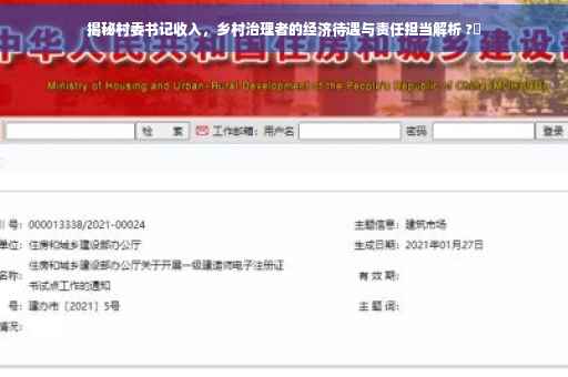 揭秘村委书记收入，乡村治理者的经济待遇与责任担当解析 ?✨