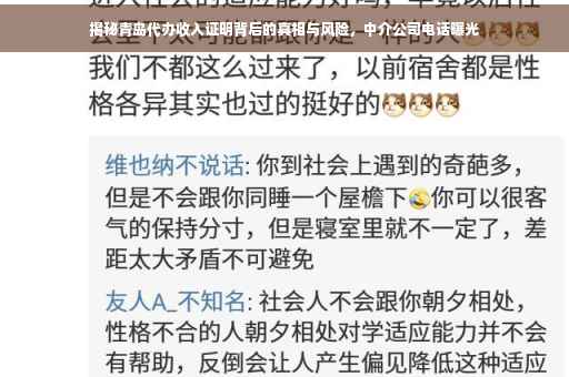 揭秘青岛代办收入证明背后的真相与风险，中介公司电话曝光
