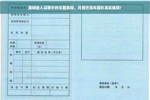 揭秘收入证明中的年薪真相，月薪还是年薪的真实体现？