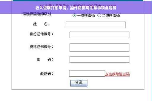 收入证明打印申请，操作指南与注意事项全解析