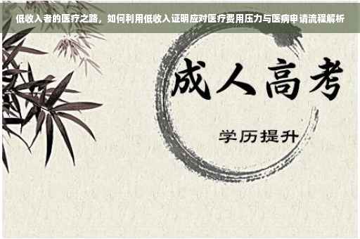 低收入者的医疗之路，如何利用低收入证明应对医疗费用压力与医病申请流程解析