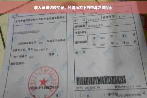 收入证明访谈实录，经济压力下的奋斗之路探索
