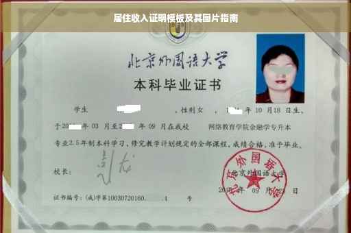 居住收入证明模板及其图片指南
