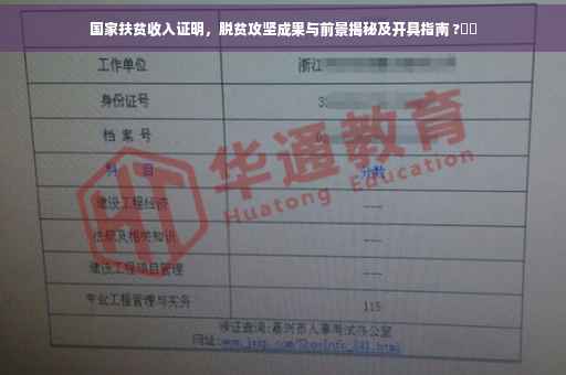 国家扶贫收入证明，脱贫攻坚成果与前景揭秘及开具指南 ?⚡️