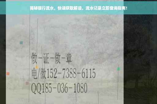 揭秘银行流水，快速获取解读，流水记录立即查询指南！