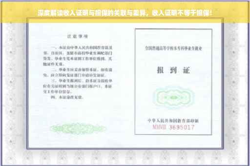 深度解读收入证明与担保的关联与差异，收入证明不等于担保！