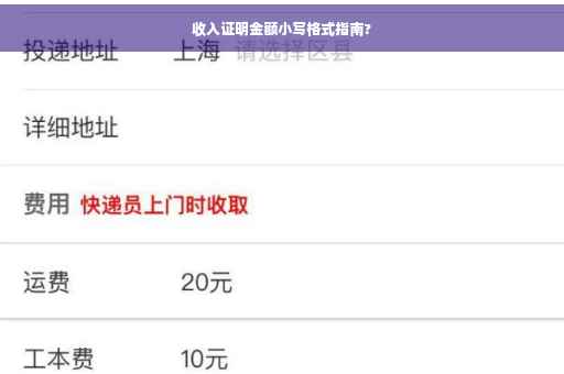 收入证明金额小写格式指南?