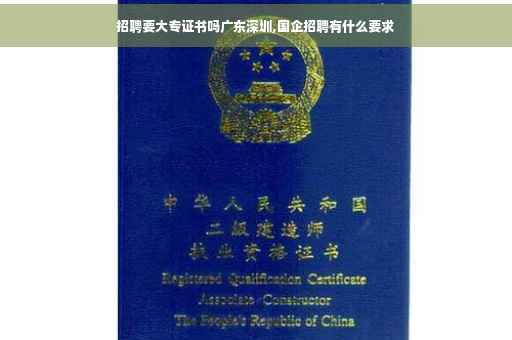 招聘要大专证书吗广东深圳,国企招聘有什么要求