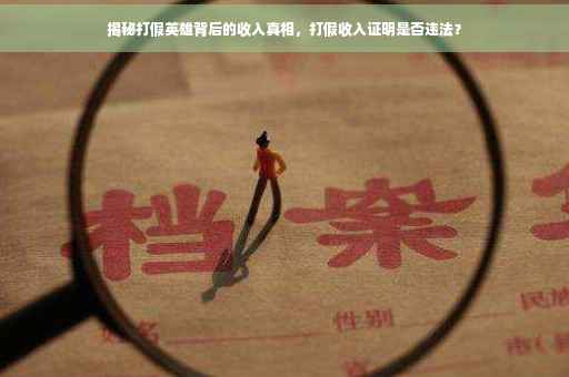 揭秘打假英雄背后的收入真相，打假收入证明是否违法？