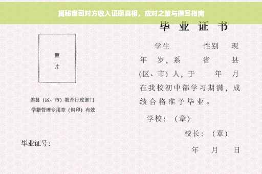 揭秘官司对方收入证明真相，应对之策与撰写指南