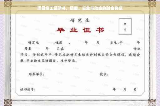 项目施工证明书，质量、安全与效率的融合典范