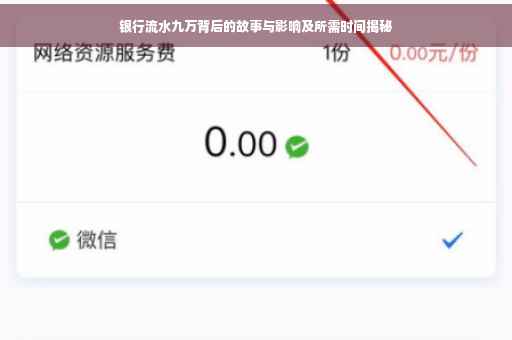 银行流水九万背后的故事与影响及所需时间揭秘