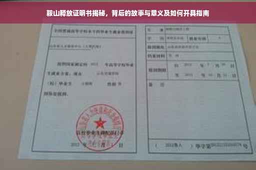 鞍山释放证明书揭秘，背后的故事与意义及如何开具指南