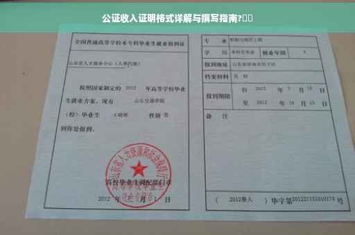 公证收入证明格式详解与撰写指南?⚡️