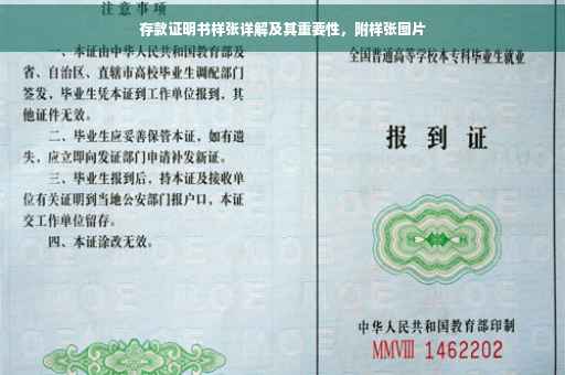 存款证明书样张详解及其重要性，附样张图片