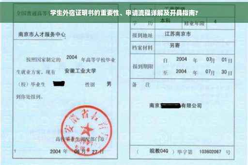 学生外宿证明书的重要性、申请流程详解及开具指南?