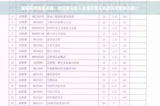 揭秘购房资金来源，如何撰写收入来源证明与选择购房策略指南??