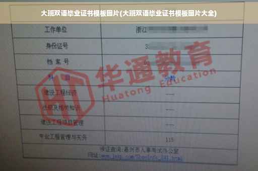 大班双语毕业证书模板图片(大班双语毕业证书模板图片大全)