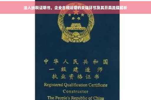 法人纳税证明书，企业合规运营的关键环节及其开具流程解析