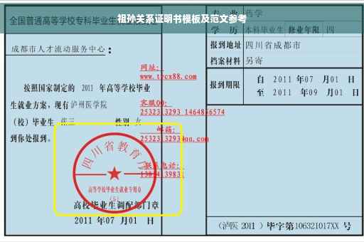 祖孙关系证明书模板及范文参考