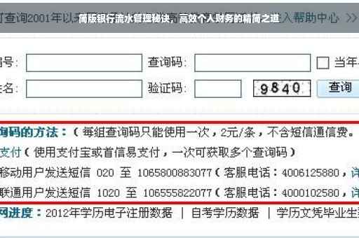 简版银行流水管理秘诀，高效个人财务的精简之道
