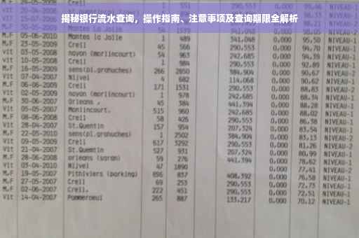 揭秘银行流水查询，操作指南、注意事项及查询期限全解析