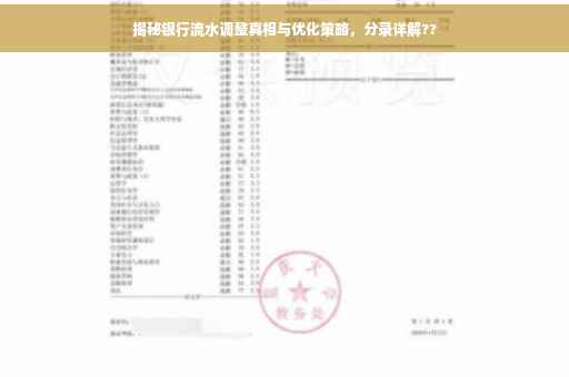 揭秘银行流水调整真相与优化策略，分录详解??