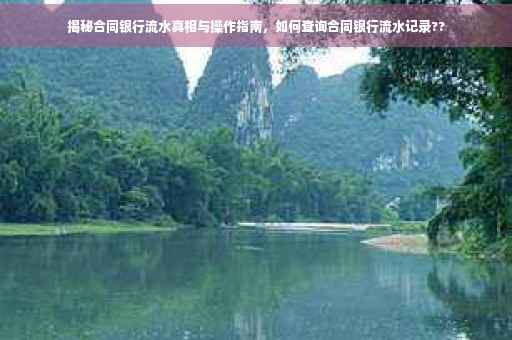 揭秘合同银行流水真相与操作指南，如何查询合同银行流水记录??