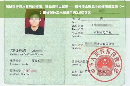揭秘银行流水背后的秘密，账单真相大解密——银行流水账单中的秘密与真相（一）揭秘银行流水账单中的2.5倍含义