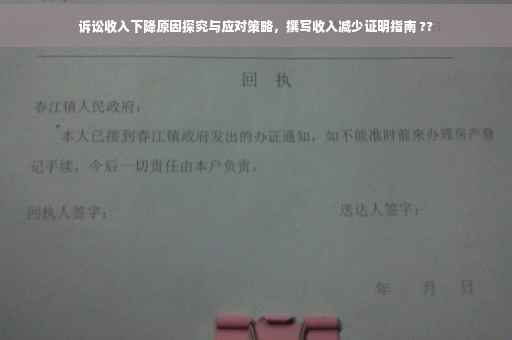 诉讼收入下降原因探究与应对策略，撰写收入减少证明指南 ??