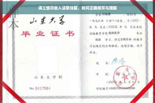 误工情况收入证明详解，如何正确撰写与理解