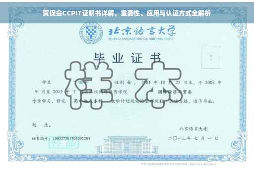 贸促会CCPIT证明书详解，重要性、应用与认证方式全解析