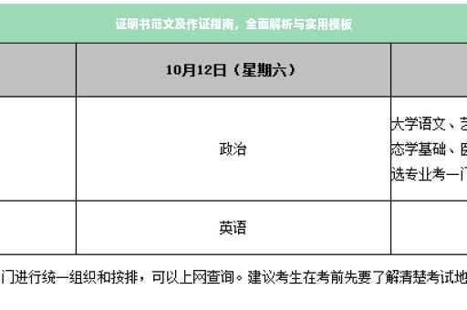 证明书范文及作证指南，全面解析与实用模板