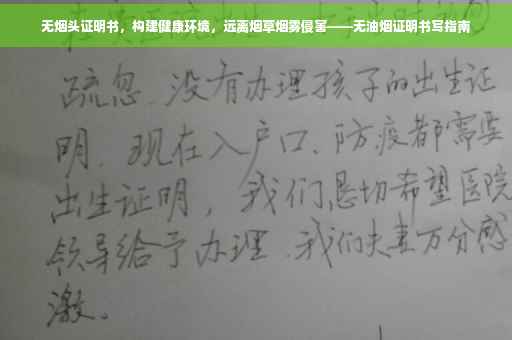 无烟头证明书，构建健康环境，远离烟草烟雾侵害——无油烟证明书写指南