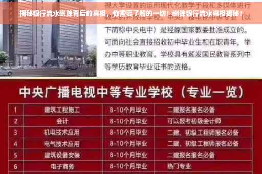 揭秘银行流水删除背后的真相，你需要了解的一切！删除银行流水真相揭秘！