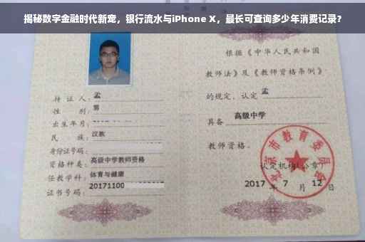 揭秘数字金融时代新宠，银行流水与iPhone X，最长可查询多少年消费记录？
