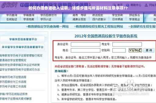如何办理香港收入证明，详细步骤与所需材料注意事项??