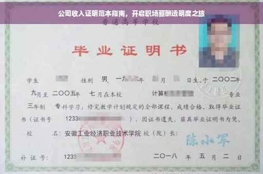 公司收入证明范本指南，开启职场薪酬透明度之旅