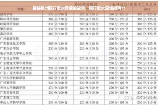 揭秘徐州银行流水背后的故事，银行流水查询指南??