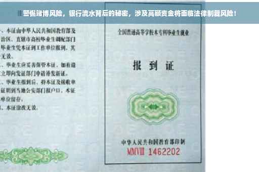 警惕赌博风险，银行流水背后的秘密，涉及高额资金将面临法律制裁风险！